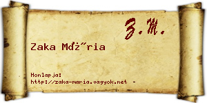Zaka Mária névjegykártya