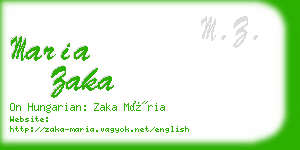 maria zaka business card